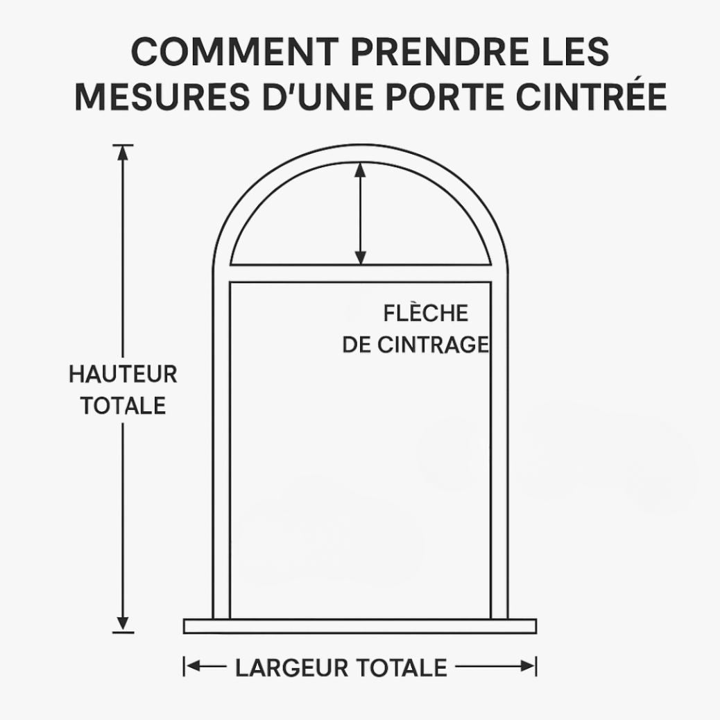 Prise mesures porte cintrée
