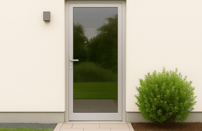 Porte dentrée vitrée PVC-ALU
