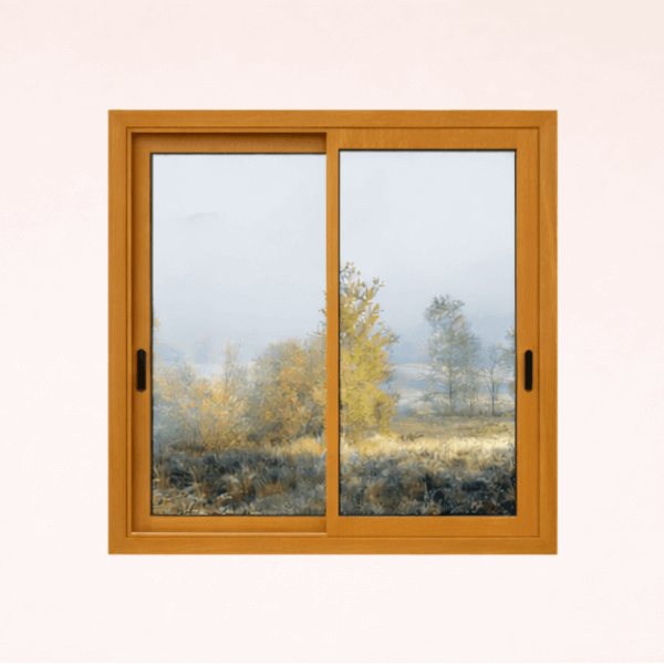 NG Habitats Fenêtre coulissante 2 vantaux chêne doré SQUARE