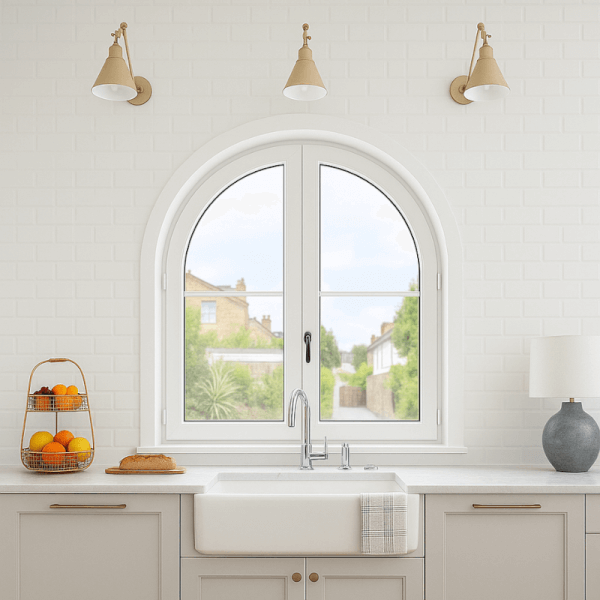 NG Habitats Fenêtre PVC cintrée 2 vantaux square