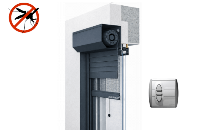 Volet roulant électrique avec moustiquaire sur mesure - gris anthracite