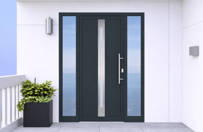 Porte PVC avec 2 tierces vitrées - BOTTICELLI