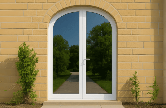 Porte double cintrée PVC