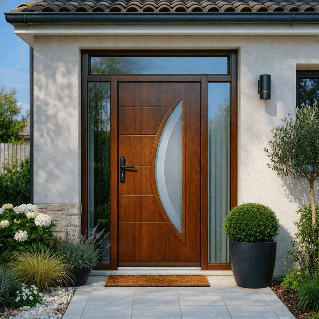 Porte tiercée imitation bois