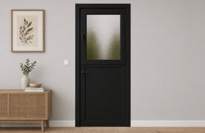 Porte fermière PVC noir