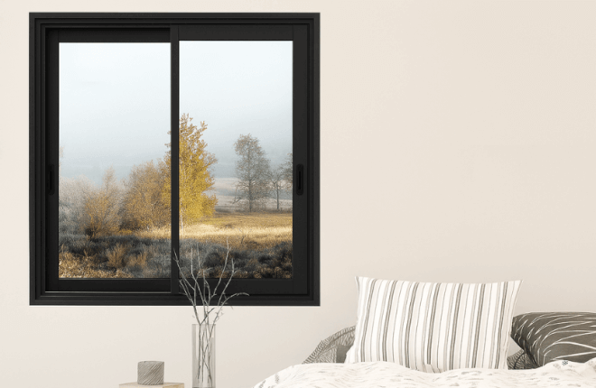 Fenêtre coulissante ALU noir mat RAL 9005