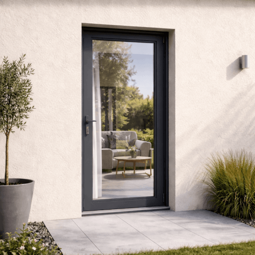 Porte d'entrée vitrée PVC-ALU Square (1)