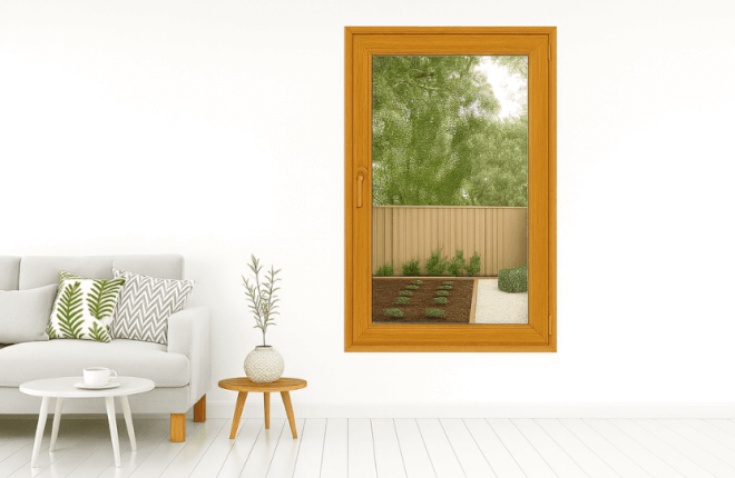 Fenêtre PVC chêne doré 1 vantail