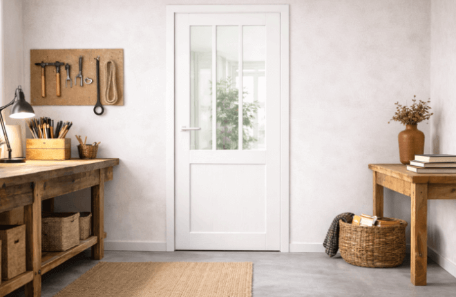 Porte style atelier blanche