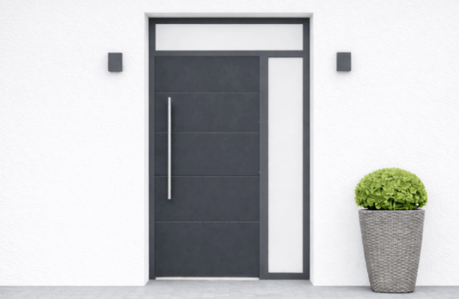 Porte dentrée PVC avec tierce et imposte vitrée - MONET