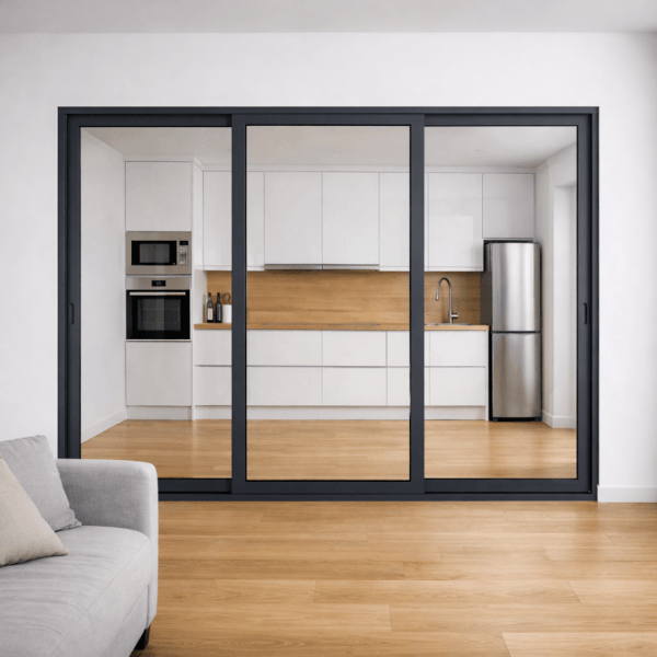 NG Habitats Baie coulissante d'intérieur 3 vantaux 7016 - SQUARE