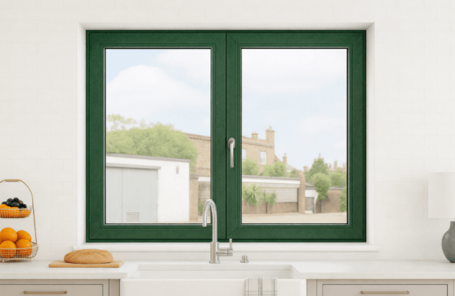 Fenêtre PVC Vert jardin veiné RAL 6005
