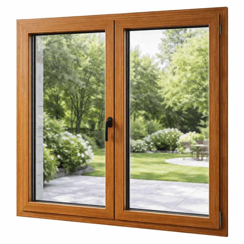 Fenêtre ALU imitation chêne doré square