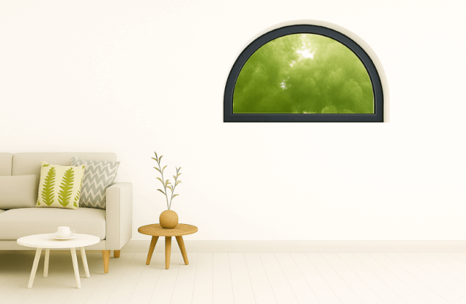 Fenêtre demi-lune PVC anthracite