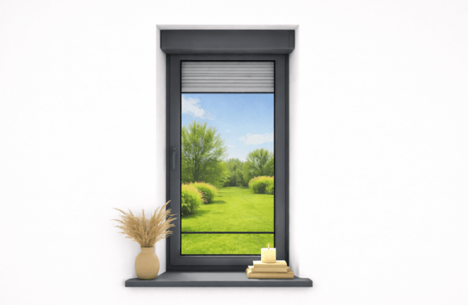 Fenêtre ALU avec volet roulant et moustiquaire