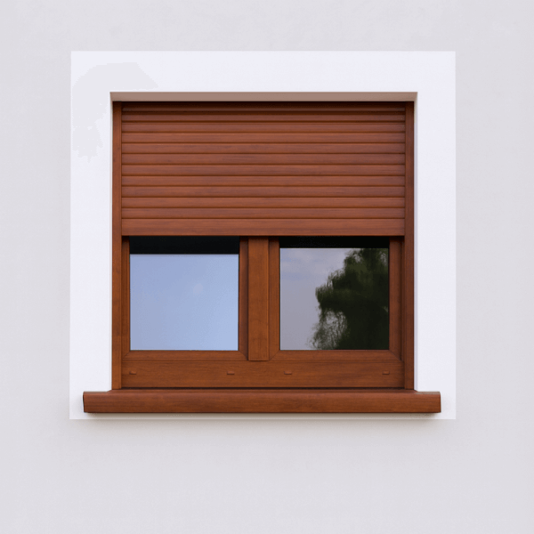 NG Habitats Fenêtre PVC volet noyer square