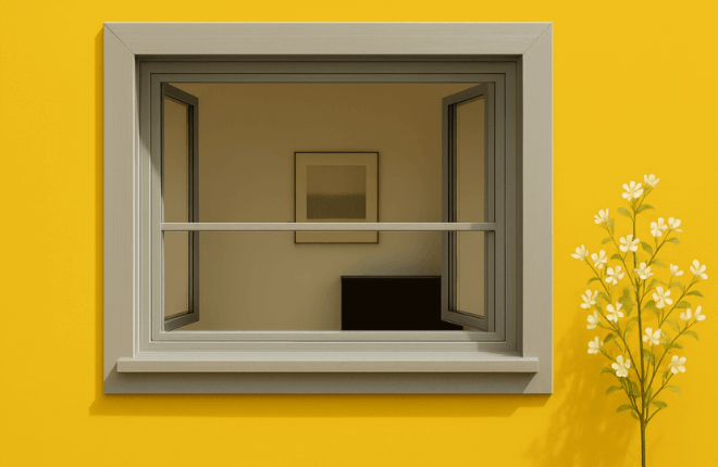 Fenêtre mixte PVC-ALU avec moustiquaire intégrée