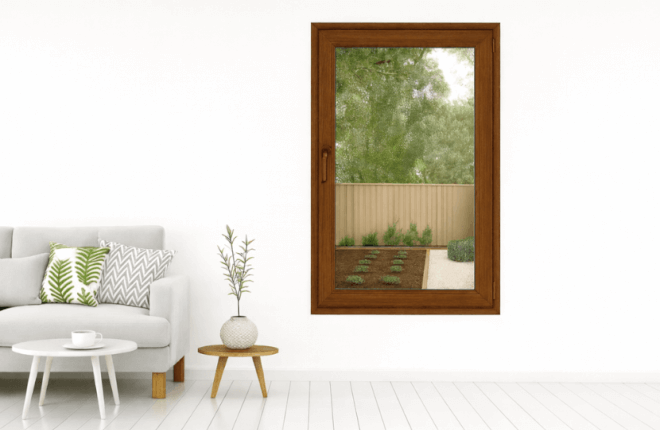 Fenêtre ALU imitation noyer