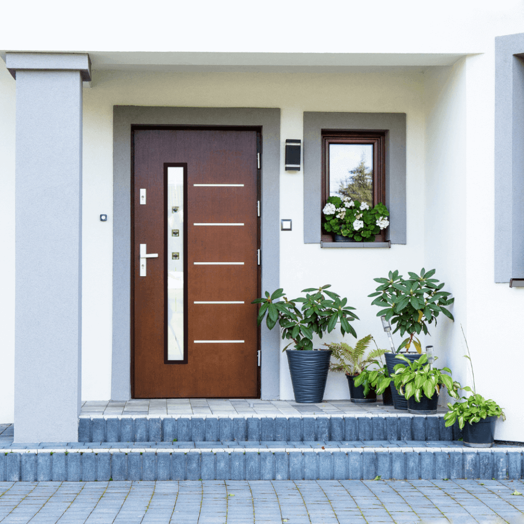 Porte d'entrée vitrée securisée