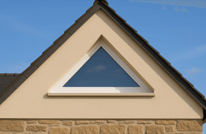 Fenêtre PVC triangle isocèle