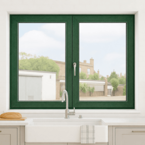 Fenêtre PVC Vert jardin veiné RAL 6005 - SQ