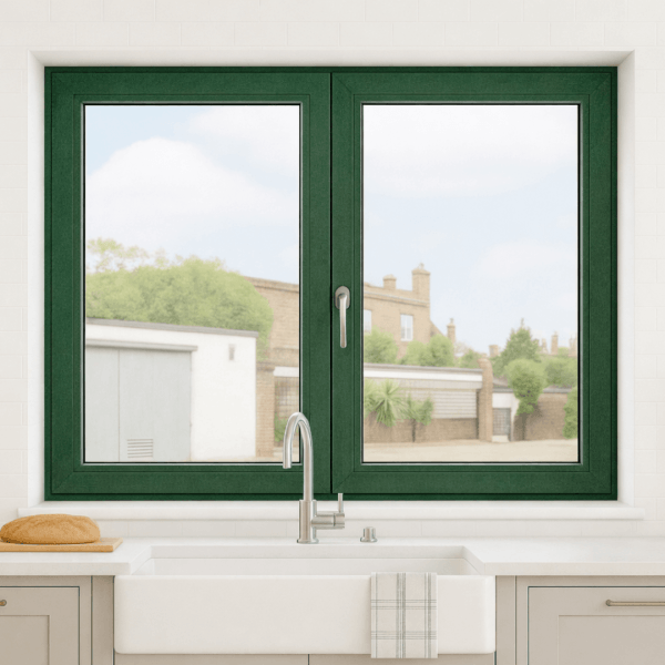 NG Habitats Fenêtre PVC Vert jardin veiné RAL 6005 - SQ