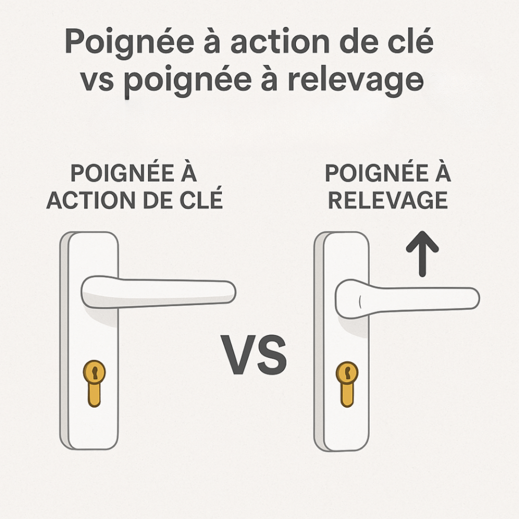 Poignée clé vs relevage 