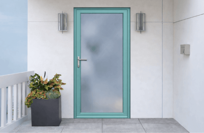 Porte dentrée ALU vert clair RAL 6027