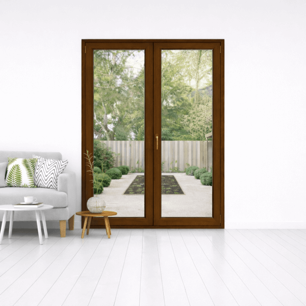 NG Habitats Porte-fenetre PVC 2 vantaux noyer square