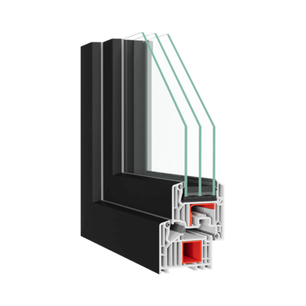 NG Habitats Fenêtre PVC triple vitrage noir square