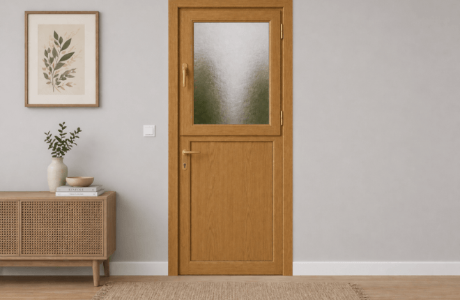 Porte fermière PVC chêne doré