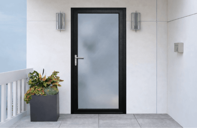 Porte dentrée ALU  noir sablé RAL 2100