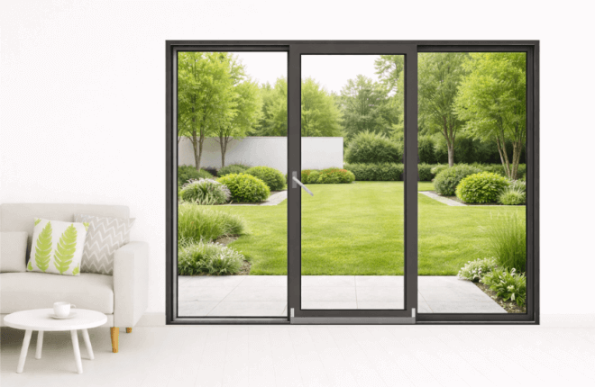 Baie oscillo-coulissante à translation gris anthracite