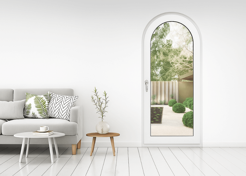 Porte-fenêtre cintrée PVC