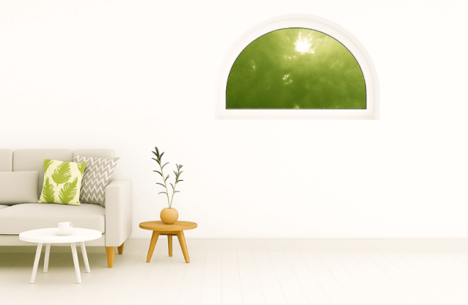 Fenêtre demi-lune PVC blanc