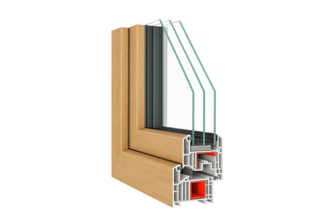 Fenêtre PVC imitation bois turner oak malt