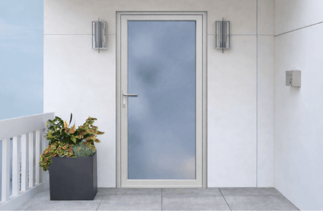 Porte dentrée ALU gris clair RAL 7035