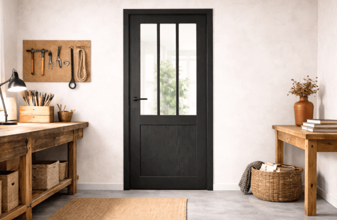 Porte style industrielle noire