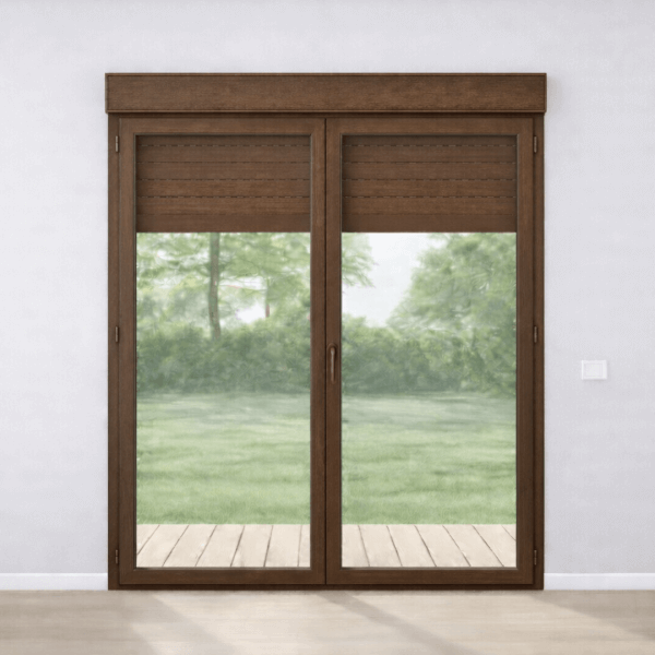 NG Habitats Porte fenêtre 2 vantaux noyer - SQUARE