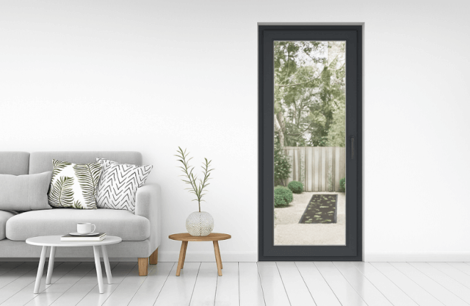 Porte-fenêtre PVC 1 vantail anthracite