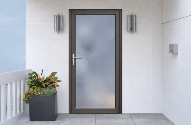 Porte dentrée ALU gris quartz RAL 7039