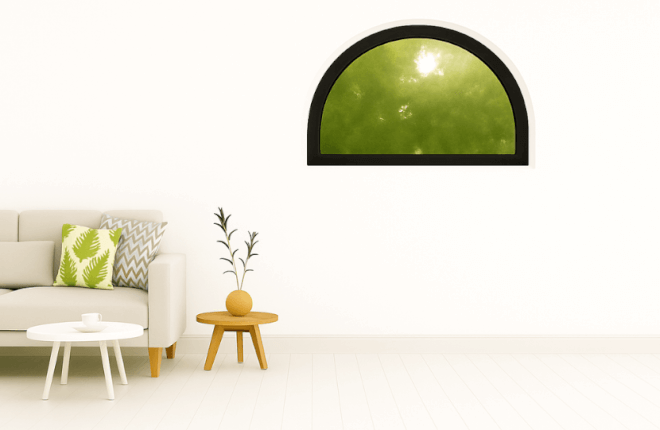 Fenêtre demi-lune PVC noir