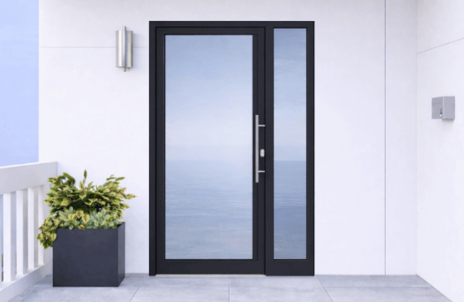 Porte ALU tiercée entièrement vitrée - BUCAREST