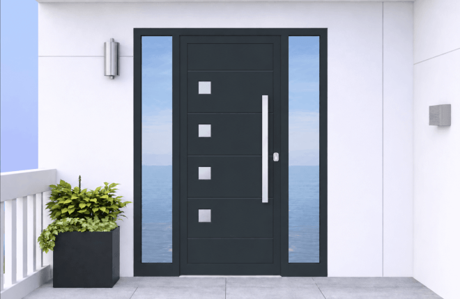 Porte ALU avec 2 tierces vitrées - SEINE
