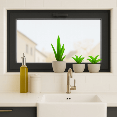 Fenêtre de cuisine RAL 7016