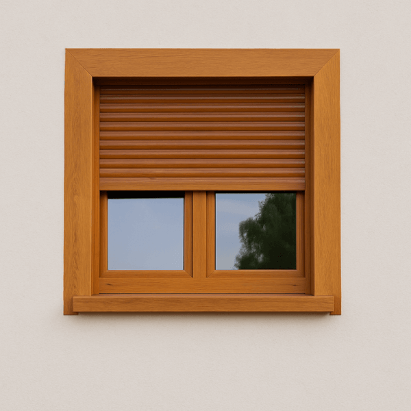 NG Habitats Fenetre PVC avec volet roulant chêne doré square