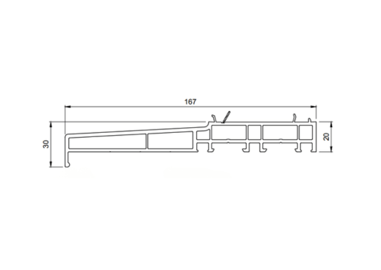 Piece d'appui 20 x 167 mm - code NP0850