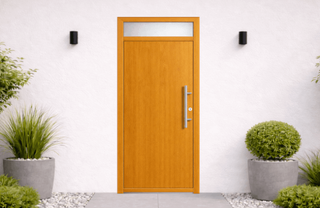 Porte BOIS pleine avec imposte vitrée - LONDON