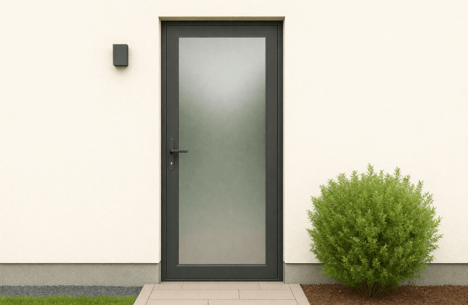 Porte de service ALU vitrage opaque