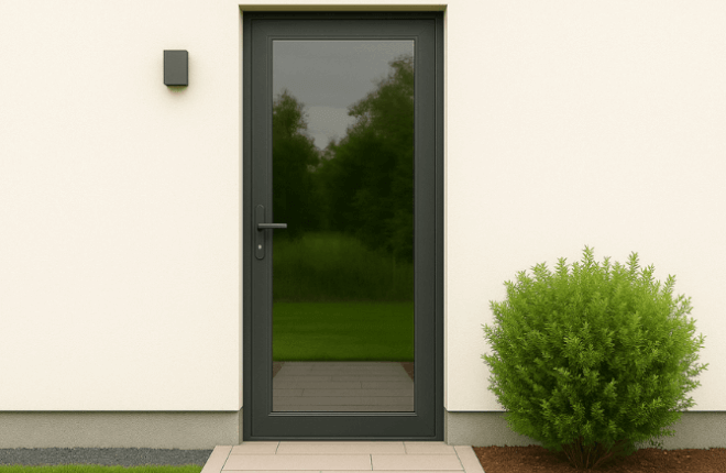 Porte dentrée vitrée ALU